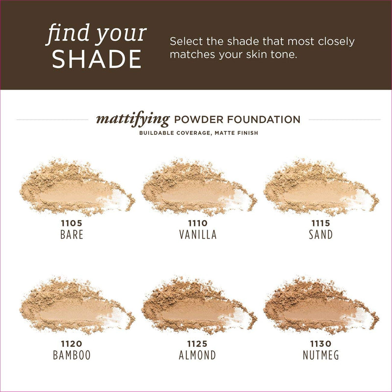 Burt's Bees 100% Natural Origin Mattifying Powder Foundation, Nutmeg - 0.3 Ounce Burt's Bees
