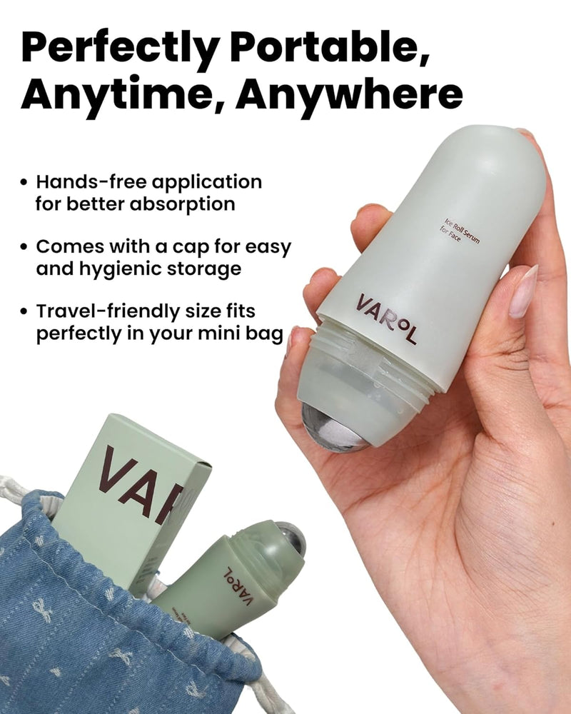 Ice Roll Serum | Cooling & Hydrating Roll-On Serum for Face, Puffy Eyes, Tannin & Panthenol for Pore Minimizing, Soothing, Facial Roller for Depuffing, Under Eye Bag Treatment | Korean Skin Care Infinity Warehouse