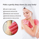 Evridwear Exfoliating Gloves for Shower, 100% Nylon Thick Soft Medium Heavy Bathing Gloves Dead Skin Remover Body Scrubber Smooth Skin with Hang Loop, 1 Pairs (Hot Pink) Evridwear