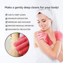 Evridwear Exfoliating Gloves for Shower, 100% Nylon Thick Soft Medium Heavy Bathing Gloves Dead Skin Remover Body Scrubber Smooth Skin with Hang Loop, 1 Pairs (Hot Pink) Evridwear