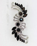 Faship Gorgeous Black Crystal Flower hair Barrette Clip Faship Store
