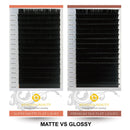 BEYELIAN Mink Ellipse Flat Eyelash Extensions MATTE Black Individual Semipermanent Lash Building Extensions C Curl 0.20mm 9mm BEYELIAN