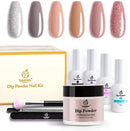 Beetles Dipping Powder 6 Colors Nude Pink Glitter Dip Nails Kit Starter Dip Powder System for French Nail Dip Set Manicure Nail Art Set,No UV/LED Nail Lamp Needed, 0.53 fl.Oz/Each beetles Gel Polish Store