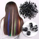 Orgrimmar Hair Extension Tool Kit Hair Extension Remove Pliers Pulling Hook 500 PCS Micro Silicone Rings Bead Device Tool Kits for Professional Hair Styling Tools Accessory (Black) Orgrimmar