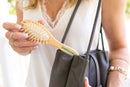 Small, Travel Hair Brush - Wooden Bristle Detangler Hairbrush For Detangling Women, Men & Kids Wet or Dry Hair - Natural Wood Handle & Bristles - Portable Size and Fits in Pocket or Purse GranNaturals