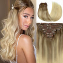 Lacer Silky Straight Clip in Hair Extensions Human Hair Lace Double Weft Ombre B