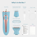 Electric Razor for Women, EESKA 2-in-1 Womens Shaver Bikini Trimmer Body Hair Removal for Face Legs and Underarm, Portable Ladies Shaver, IPX7 Waterproof Wet and Dry, Type C USB Recharge Blue EESKA