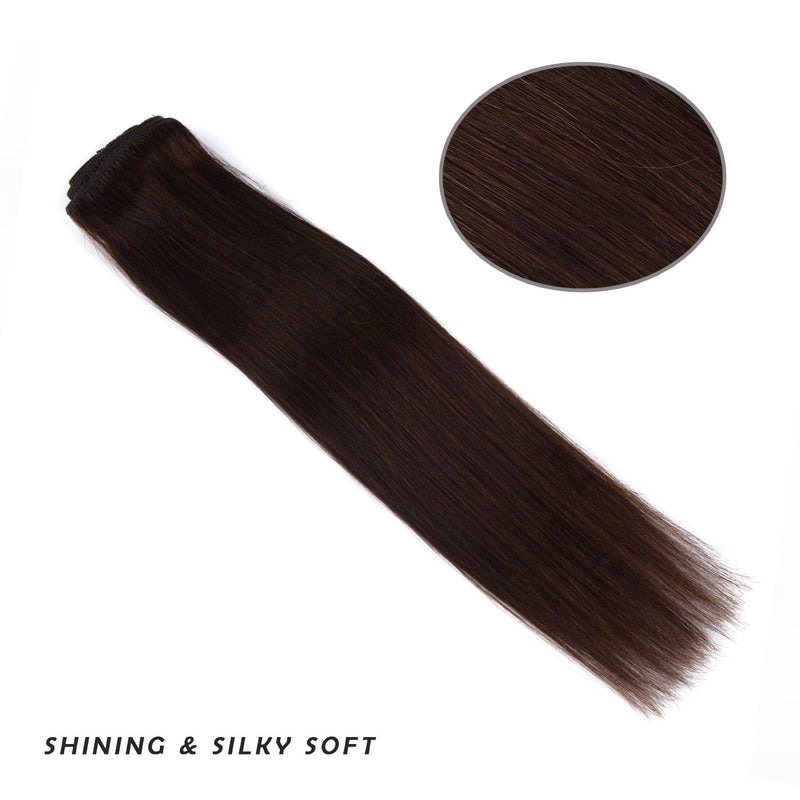 20 inches Clip in Hair Extensions Remy Human Hair - 7pcs 120g Silky Straight Thick 100% Real Dark Brown Human Hairpieces Clip on for Women Beauty (20inch-120g.