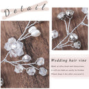 Yean Bride Crystal Wedding Hair Vine Pearl Bridal Long Headband Hair Accessories for Women and Girls (Silver) Yean