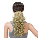 SWACC 12-Inch Short Screw Curls Claw Clip Ponytail Extensions Synthetic Clip in Drawstring Curly Ponytail Hairpiece Jaw Clip Hair Extension (Dark Honey Blonde/Bleach Blonde Mixed- 16/613) SWACC