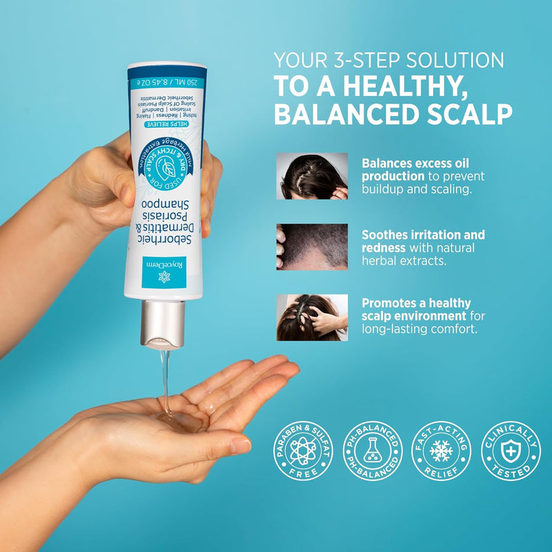 Seborrheic Dermatitis & Psoriasis Cream, Shampoo and Conditioner Set - Scalp Therapy System for Folliculitis, Psoriasis, Dandruff, Dry Scalp - Scalp Treatment to Relieve Itching, Flaking, Irritation Infinity Warehouse