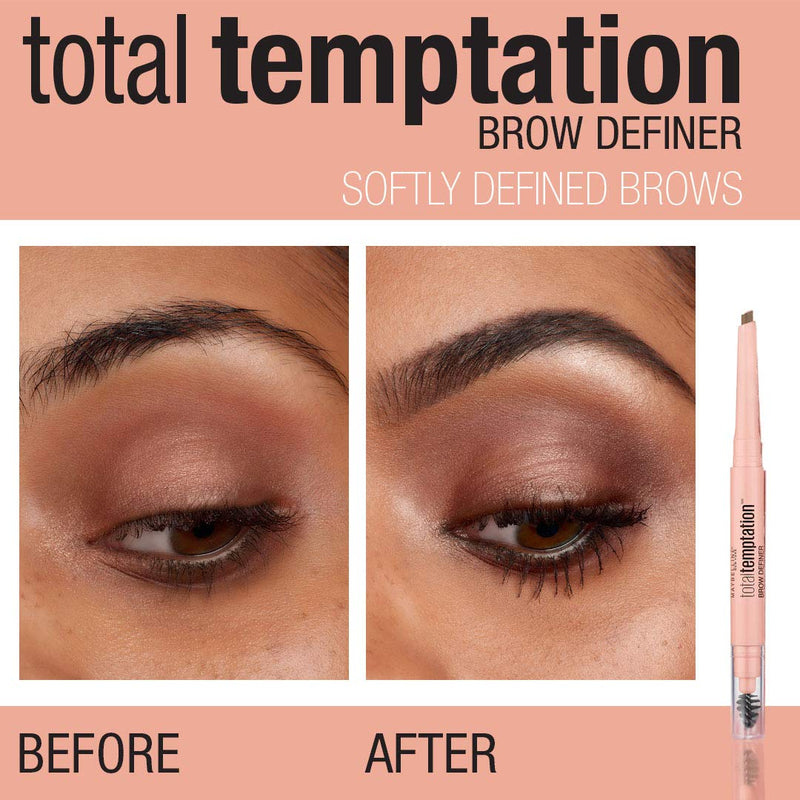 Maybelline Total Temptation Eyebrow Definer Pencil, Medium Brown, 1 Count Maybelline New York