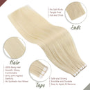 Ugeat Tape in Hair Extensions Human Hair 24 Inch Tape in Hair Extensions Real Hair