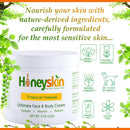 Hydrating Manuka Honey Face and Body Moisturizer Cream - Natural Facial Skin Care With Deep Hydrating Ingredients - With Natural Aloe and Hydration Oils - Natural Tropical Hawaii Scent (4oz) Honeyskin Store