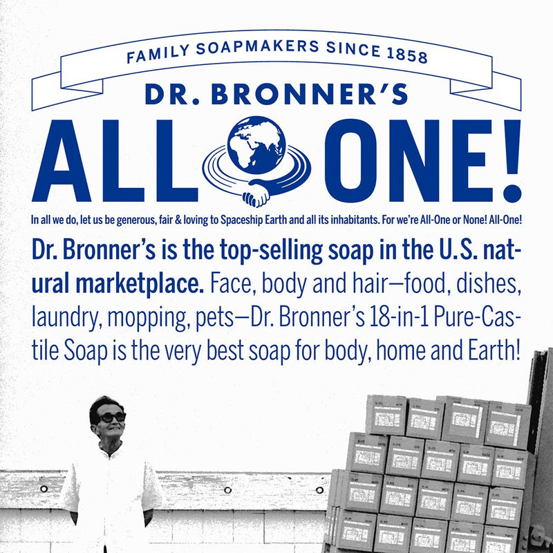 Dr. Bronner’s - Pure-Castile Liquid Soap (Almond, 32 ounce) - Made with Organic Oils, 18-in-1 Uses: Face, Body, Hair, Laundry, Pets and Dishes, Concentrated, Vegan, Non-GMO Dr. Bronner's