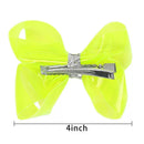 2Pcs Waterproof Jelly Hair Bow on Clip - Girls (B3 - 4" Green bow, 4 Inch Bow) J&J Boutiques