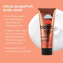Basd Natural Body Wash, Refreshing Grapefruit Citrus | Organic & Moisturizing Ingredients, Vegan, Hypoallergenic, 8 Ounce Tube basd Store