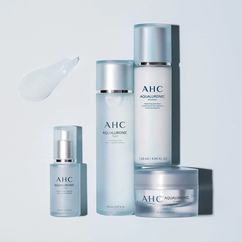 AHC Toner for Face Aqualauronic Hydrating Skin for Dehydrated Skin Triple Hyaluronic Acid Korean Skincare 5.07 oz AHC