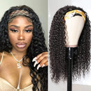 Nadula 10A Malaysian Curly Human Hair Half Wig Malaysian Curly Headband Wigs WEAR WITH OR WITHOUT Headband For Black Women Glueless 3/4 Half Wig 150% Density (26inch) Nadula Store