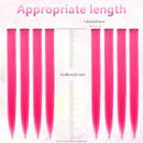 MEckily 22 inch Colored Hair Extensions Party Highlights, Straight Hairpiece Clip in Synthetic Hair Extensions for Kids Girls(10 Pcs Pink) MEckily