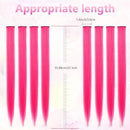 MEckily 22 inch Colored Hair Extensions Party Highlights, Straight Hairpiece Clip in Synthetic Hair Extensions for Kids Girls(10 Pcs Pink) MEckily
