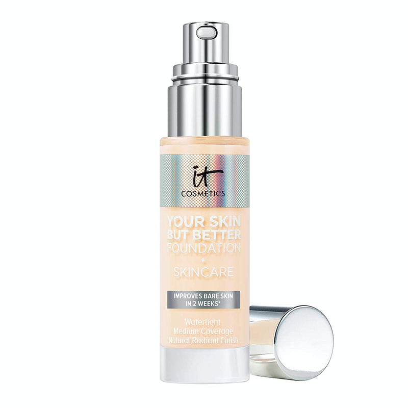 IT Cosmetics Your Skin But Better Foundation + Skincare, Fair Warm 10 - Hydrating Coverage - Minimizes Pores & Imperfections, Natural Radiant Finish - With Hyaluronic Acid - 1.0 fl oz It Cosmetics Store