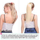 S-noilite Ponytail Extension Human Hair Clip in Wrap Around Ponytail Hair Extension Clip in Binding Ponytail Hair Piece 100% Remy Human Hair Long Straight 20 Inch (