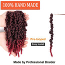 8 Inch 3 Packs Pre-twisted Spring Twist Braids Crochet Hair Short Curly Braids Pretwisted Passion Twists Bomb Twist Bob Pre-looped Synthetic Hair Extensions (Tbug