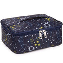 Travel Makeup Bag Large Cosmetic Bag Make up Case Organizer for Women and Girls (Blue Galaxy) Narwey