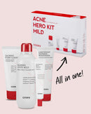 COSRX 4 Step Mild Acne Treament for Acne Prone Skin | TSA Approved Travel Size, Gift Set, Trial | Cleanser, Mild Toner, Spot Cream, Moisturizer COSRX