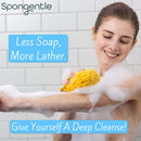 Spongentle Deep Cleansing Body Loofah Sponge, Natural Colors, for Bath and Shower, Multiple Textures for Gentle and Deep Exfoliation, Generous and Rich Lather, (Pack of 3) Sunlite Sports