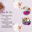 Lilyleaf Makeup Brush Silicone Cleaning Mat with Suction Cups (6.5 x 4.1 inches) - Makeup Brush Cleaner Pad with 5 Textures - Large Makeup Brush Silicone Mat - Portable Makeup Brush Scrubber Mat LILYLEAF MAKEUP ACCESSORIES TO MAKE LIFE EASIER
