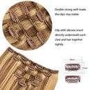 5 Pieces 20" Remy Clip in Ombre Hair Extensions Human Hair Light Blonde Mixed Golden Blond Highlights - Beauty Silky Straight Long Thick Real Hair Extensions for Women Fashion (20 inches,