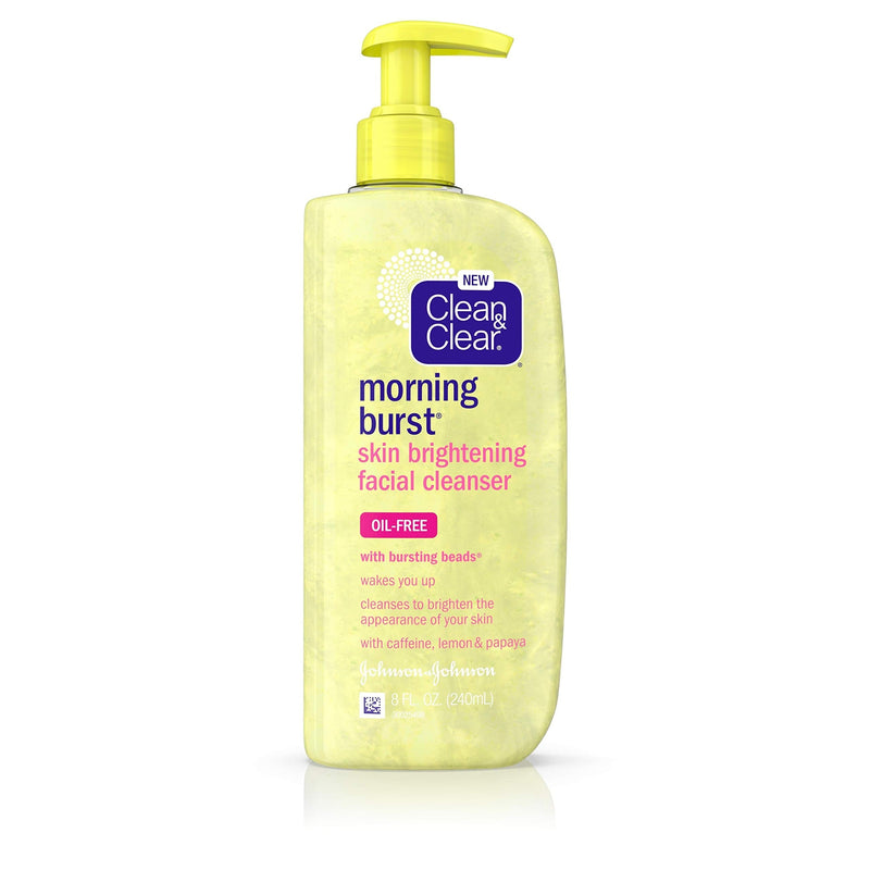 Clean & Clear Morning Burst Skin Brightening Facial Cleanser with Caffeine, Lemon & Papaya, Gentle Daily Citrus Face Wash for All Skin Types, Oil-Free & Non-Comedogenic, 8 fl. oz Clean & Clear
