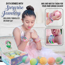 Unicorn Bath Bombs for Girls with Jewelry Inside Plus Jewelry Box- Valentine Gift for Kids. All Natural and Organic with Skin moisturizing Shea Butter. Bubble Bath Fizzies with Surprise Toys. Mineral Me California