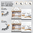 VLuxe by iEnvy Extended Collection: DIY Lash Extension Starter Kit With 10 Volume Extended Clusters, Applicator and Bond & Seal - Eye lifting Effect, Feather Light Reusable Lash with Super Thin Microbands I-ENVY