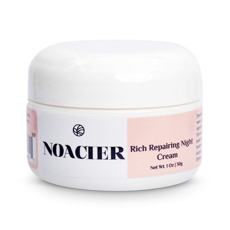 Hydrating Night Face Cream, Daily Hyaluronic Acid Facial Moisturizer, Dry Sensitive Aging Skin Moisturizing Treatment & Wrinkle Repair, 1oz Noacier NOACIER