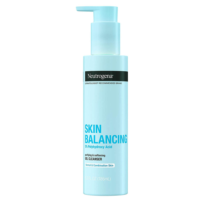 Neutrogena Skin Balancing Purifying Gel Cleanser with 2% Polyhydroxy Acid (PHA), Softening Face Wash for Normal & Combo Skin, Paraben-Free, Soap-Free, Sulfate-Free, 6.3 oz Neutrogena Store