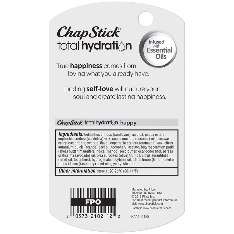 ChapStick Total Hydration Essential Oils Relax Chamomile + Lavender Lip Balm Tube, Lip Care - 0.12 Oz Chapstick