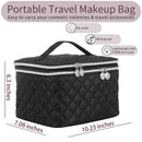 Double Layer Travel Makeup Bag: Portable Cosmetic Bag with Divider Organizer Case for Storage Cosmetics Make up Brush Large Capacity Toiletry Bag for Women and Girls, Black Fivali