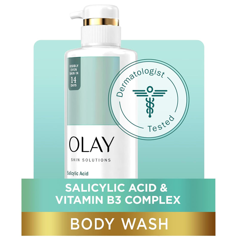 Olay Skin Solutions Hydrating Body Wash for Women with Salicylic Acid, 17.9 fl oz (Pack of 4) Infinity Warehouse