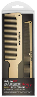 BaBylissPRO Barberology GoldFX Metal Comb Set BaBylissPRO