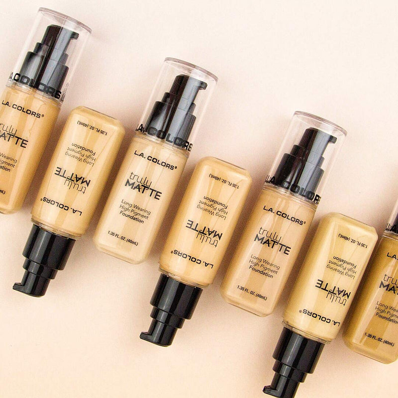 L.A. COLORS Truly Matte Foundation, Porcelain, 1.35 Fl. Oz. L.A. COLORS