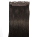 GOO GOO Halo Hair Extensions Human Hair Dark Brown 18 Inch 80g Hairpiece Remy Hair Extensions Natural Straight Hidden Wire Hair Extensions with Transparent Fish Line Invisible Human Hair Extensions GOO GOO Store