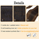 28 Inch Clip in Ponytail Extension Wrap Around Long Straight Pony Tail Hair Synthetic Hairpiece for Women 28Inchdark brown mix light auburn KOODER