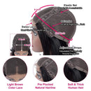 VSHOW Transparent Deep Wave 4x4 Lace Closure Human Hair Wigs 24 Inch 180% Density Brazilian Curly Wave Lace Front Wigs Human Hair Pre Plucked with Baby Hair for Black Women Free Part（24 Inch) V SHOW