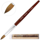 PANA Pure Kolinsky Hair Bristles Acrylic Nail Brush Oval Crimped Shaped Mahogany Wood Handle Professional Salon Quality (Size 8, Mahogany) PANA