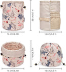 Barrel Makeup Bag Travel Drawstring Cosmetic Bag Toiletry Organizer Waterproof for Women and Girls(Small, Beige Flamingo) Narwey Store