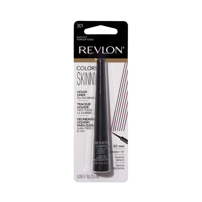 REVLON ColorStay Skinny Liquid Eyeliner, Waterproof, Smudgeproof, Longwearing Eye Makeup with Ultra-Fine Tip, Black Out (301) REVLON