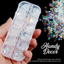 12 Boxes Holographic Nail Sequins, Teenitor Iridescent Mermaid Flakes Ultra-Thin Colorful Glitter Sticker, for Nail Art Decoration, Paillette Cosmetic Festival Glitter, Craft or Face Hair Decor Teenitor